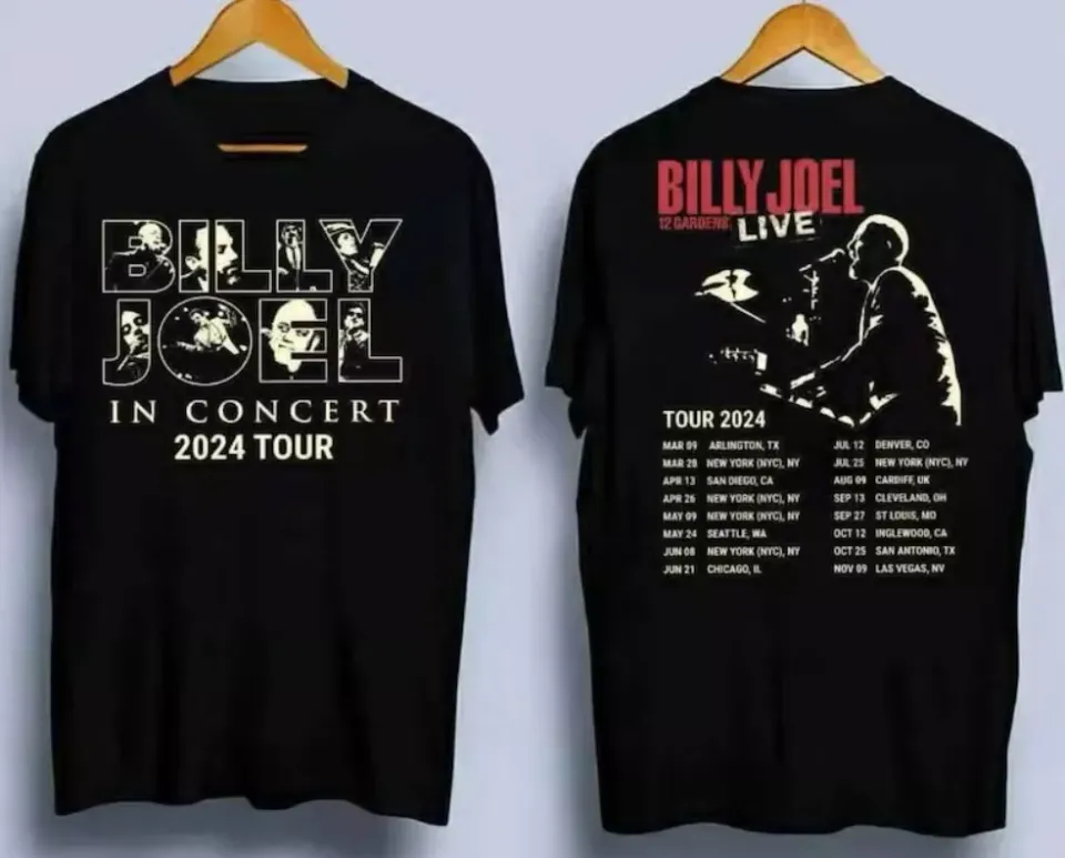 Billy Joel In Concert Music Tour 2024 T-Shirt Unisex Short Sleeve T-Shirt
