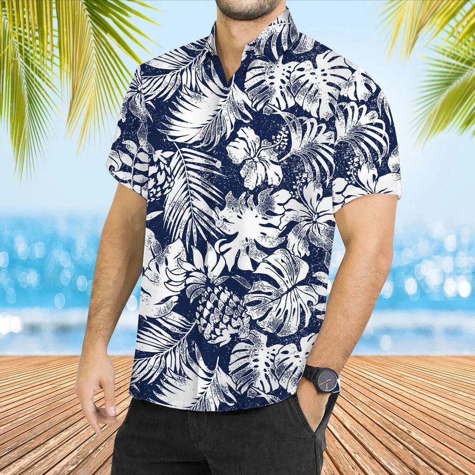 Tropical Palm Tree Hawaiian Shirt, Summer Hawaiian Shirt