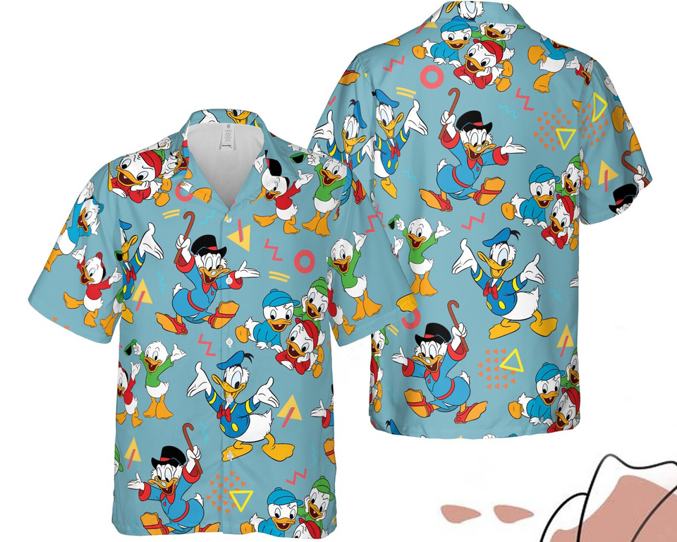 Ducktales Scrooge Mcduck Donald Huey Dewey Louie Duck Disney Hawaiian Shirt