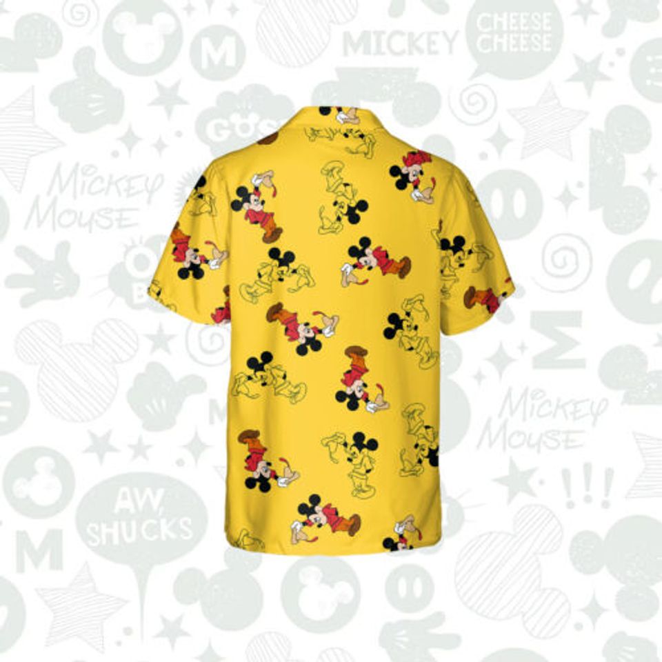 Funny Mickey Mouse Disney Character Cartoon Themed Aloha Hawaiian Shirt