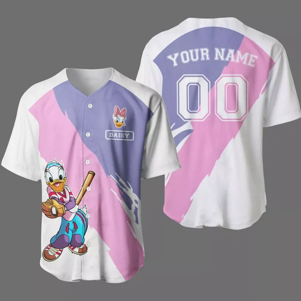 Personalized Daisy Duck Playing Baseball Baseball Jersey Shirt Gift For Fans