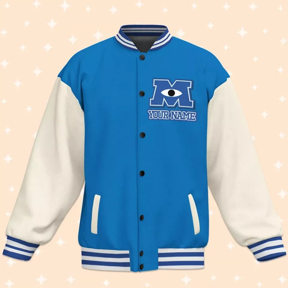 Custom Monster University Uniform Baseball Jacket, Baseball Outfit, Personalized