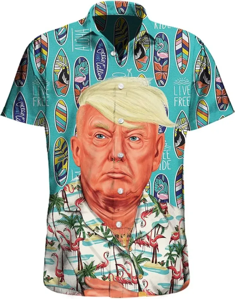 Funny Donald Trump Casual Button Down Short Sleeve President