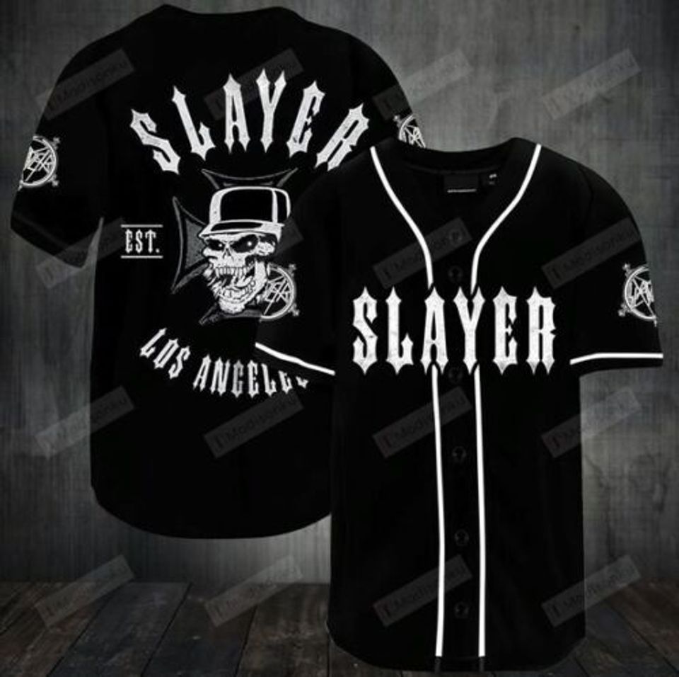 Personalized! Slayer Rock Band Music Lover 3D Printed Baseball Jersey, Music Lover Baseball Jersey, Gift For Fan