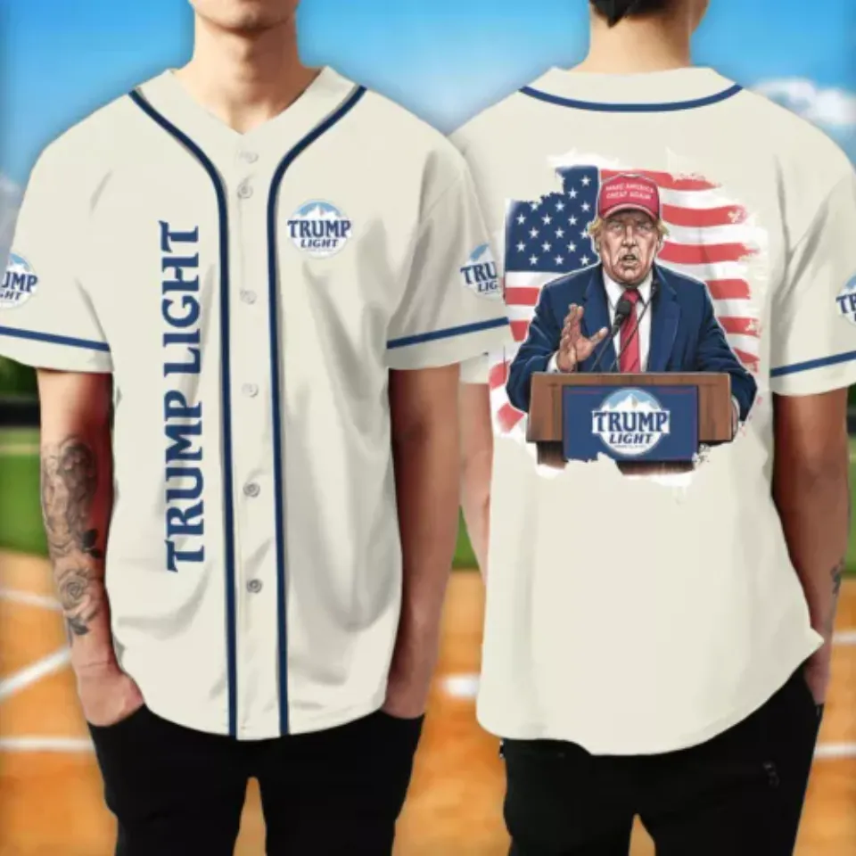 Trump Light Beer America Baseball Jersey America President Trump Supporter Tee