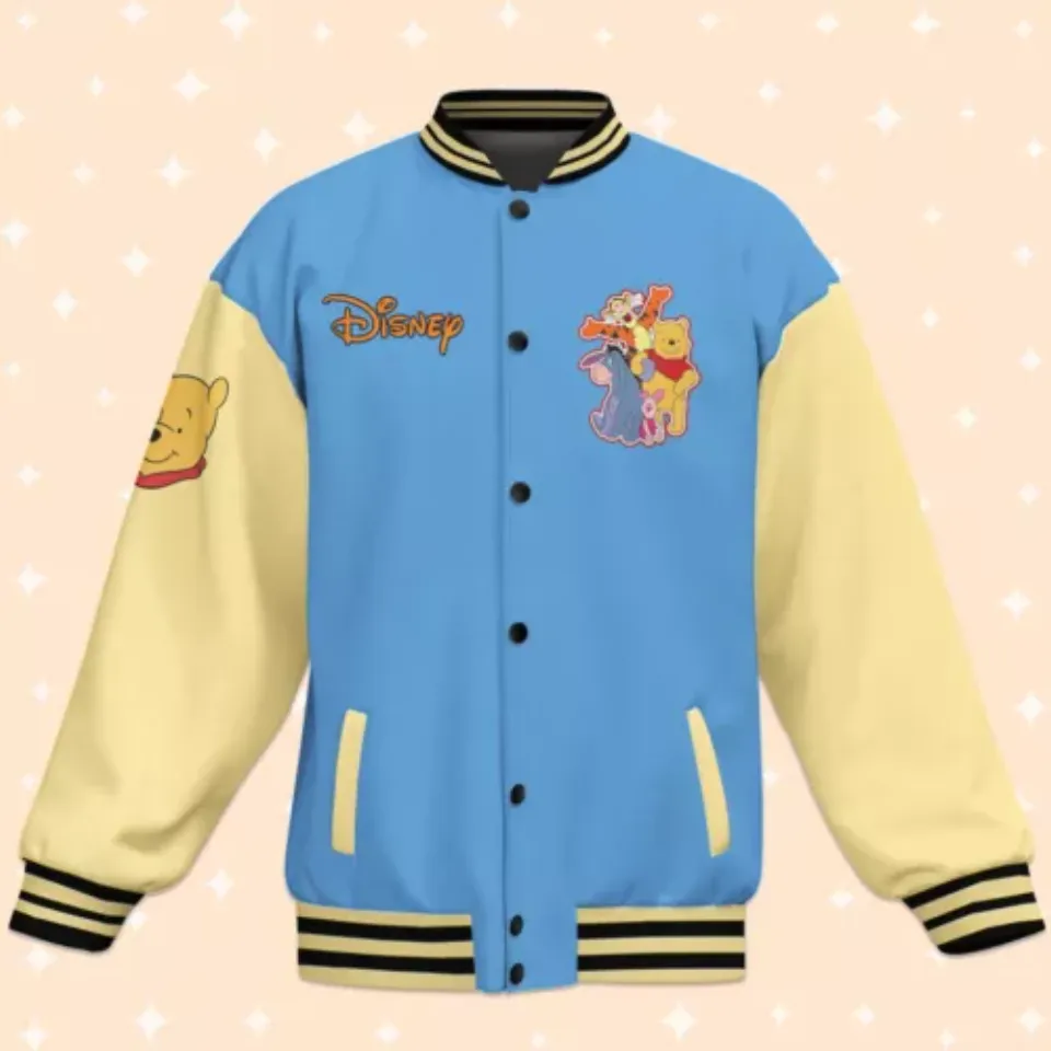 Personalize Winnie The Pooh And Friends, Disney Varsity Jacket, Adult Varsity