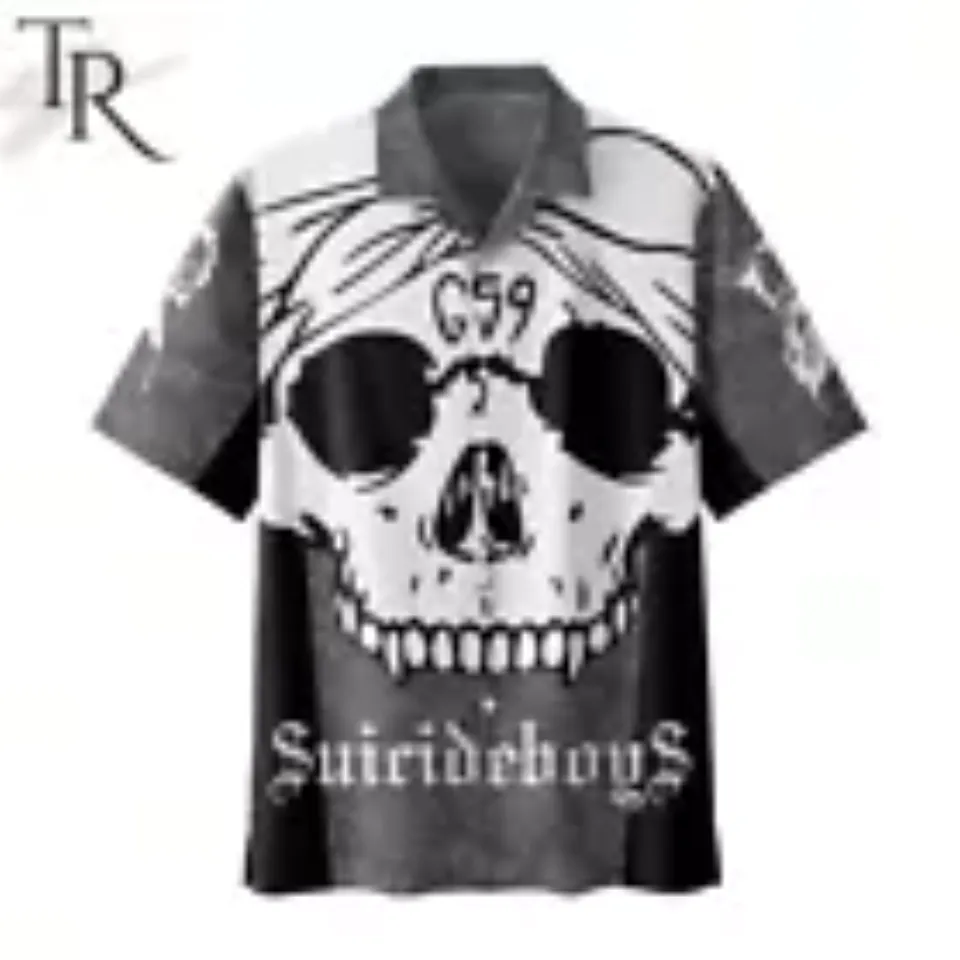 Hawaiian Shirt 3d Printed Grey Day Suicideboys Short Sleeved Shirt Unisex Outdoor Casual Clothing