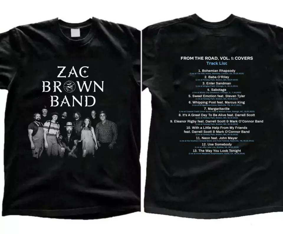 Zac Brown Band 2024 Music Tour Black T-Shirt Gift Fans All Size