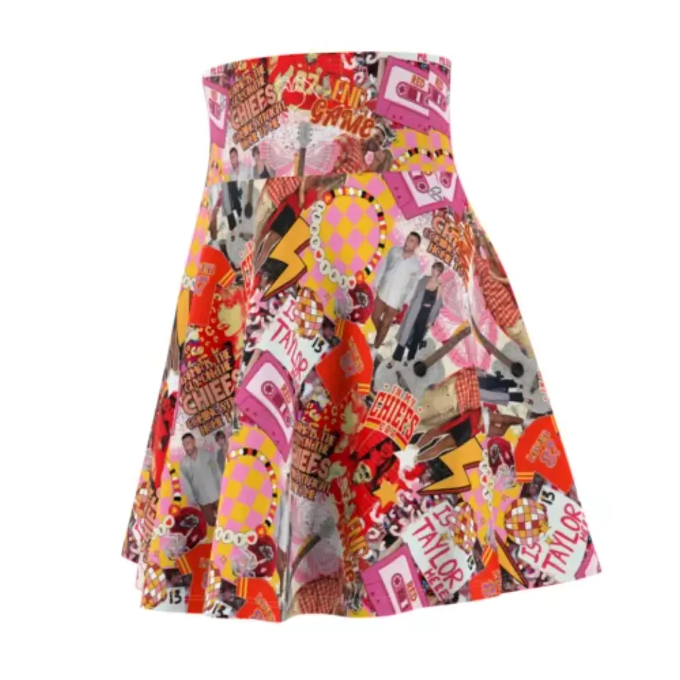 Taylor In My Chief's Era Women's Skater Skirt (AOP)