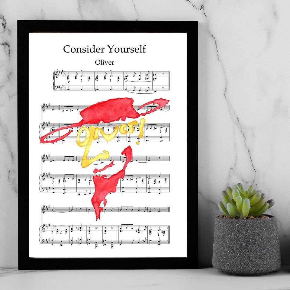 Oliver | Consider Yourself | Sheet Music Poster Print