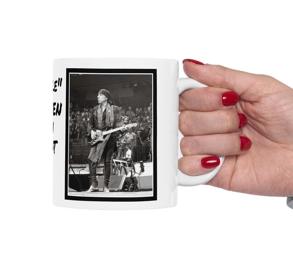 Little STEVE VAN ZANDT in Concert, with Bruce Springsteen, Rock & Roll Legend being himself (Tampa, Fl. 2/2/23) coffee mug 11oz