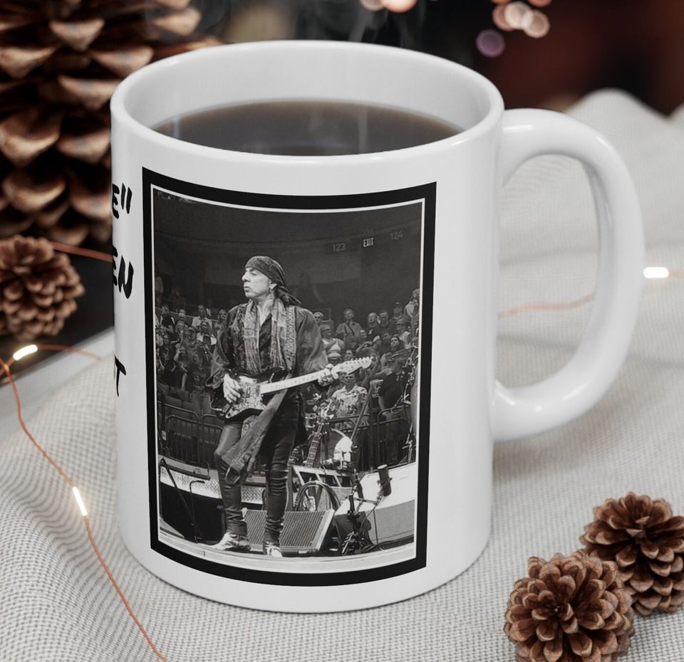 Little STEVE VAN ZANDT in Concert, with Bruce Springsteen, Rock & Roll Legend being himself (Tampa, Fl. 2/2/23) coffee mug 11oz
