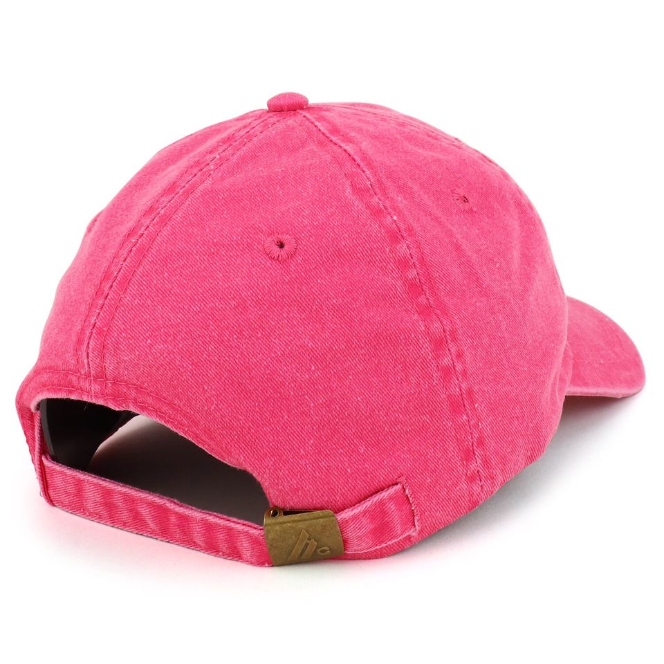 Small Breast Cancer Awareness Ribbon Embroidered Washed Cotton Cap