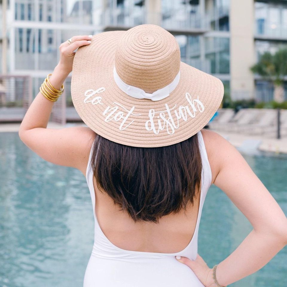 Custom Floppy Beach Hat for Bachelorette Trip and Honeymoon