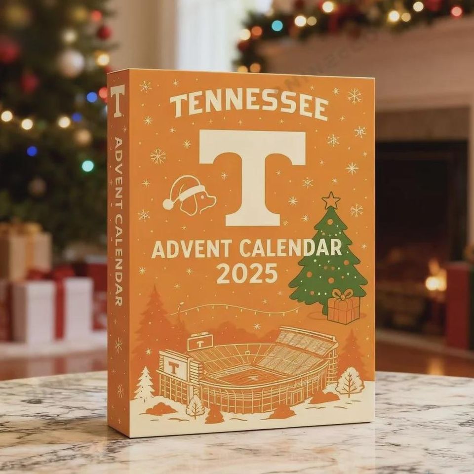 Tennessee Volunteers Advent Calendar 2025, Christmas Countdown Advent Calendar Gift Box With 24 Acrylic Ornaments