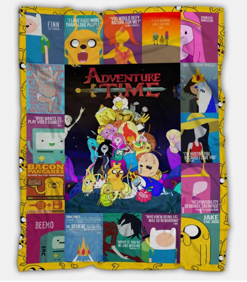 Adventure Time Blanket, Adventure Time Series Fleece, Sherpa Blankets
