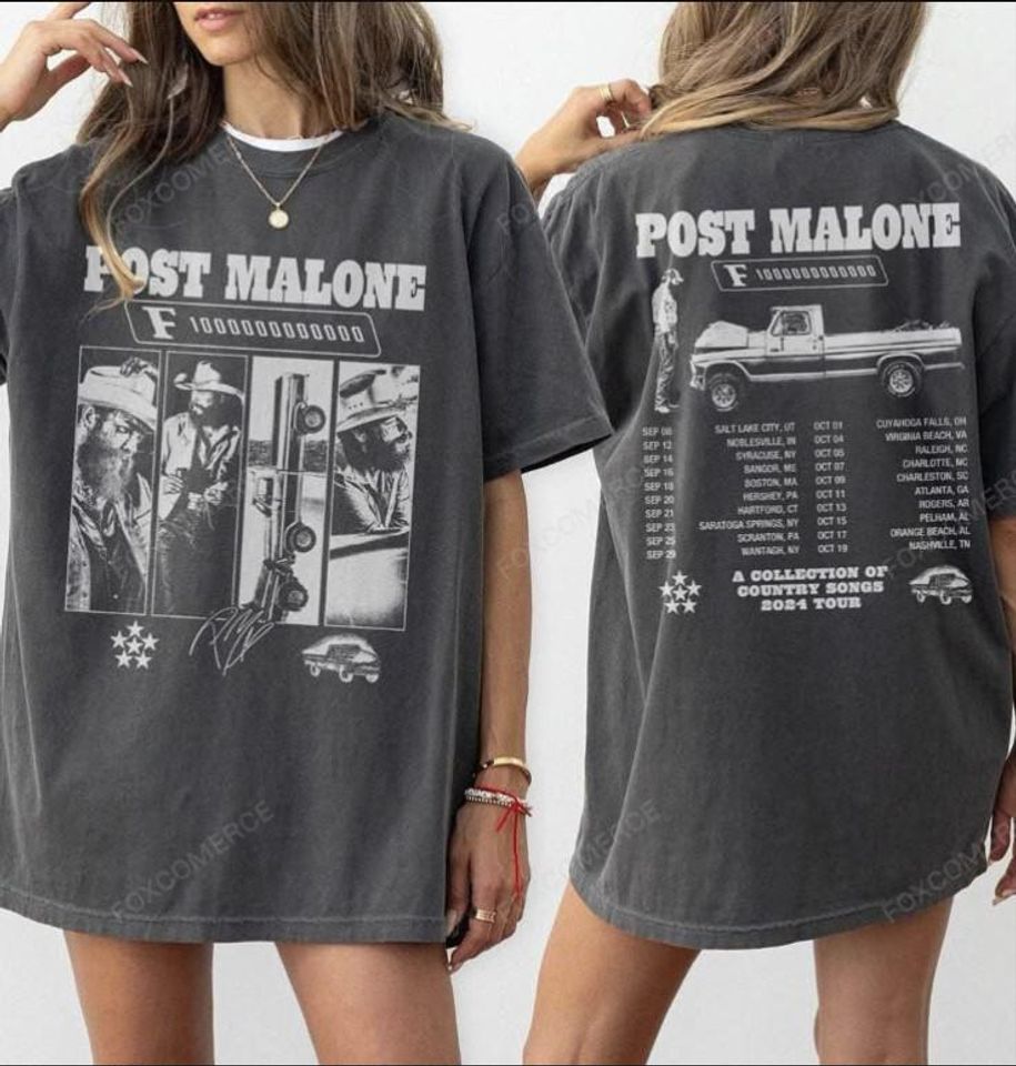 Vintage Post Malone Tour Double Sided T-Shirt