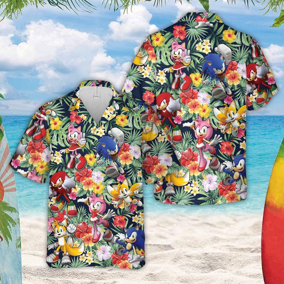 Sonic the Hedgehogg Summer Vacation Hawaiian Shirt