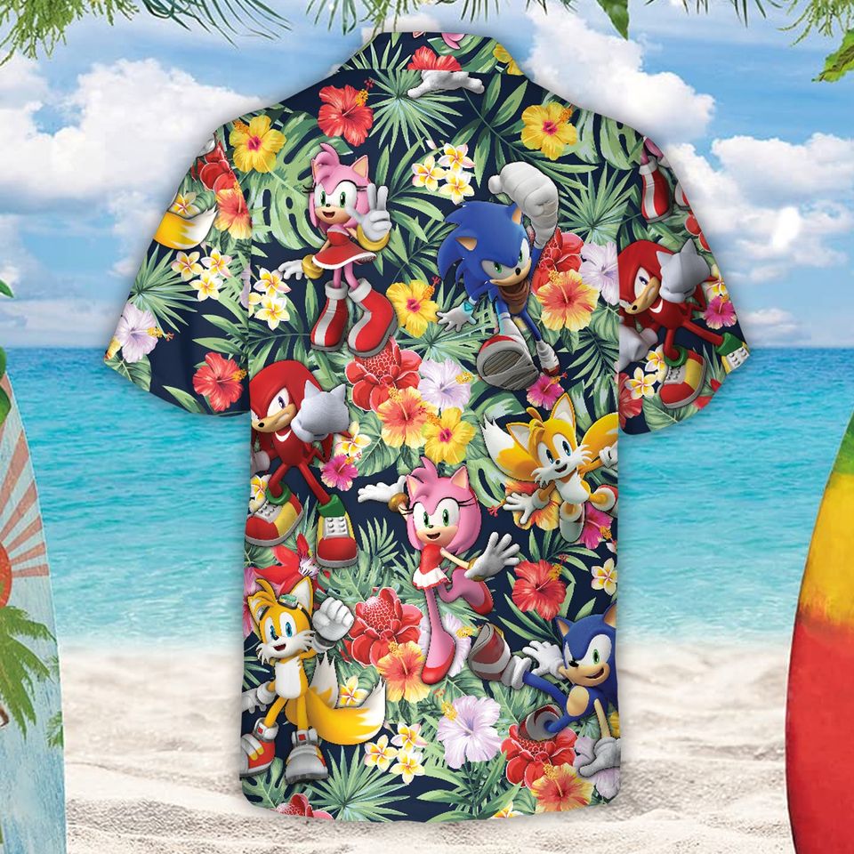 Sonic the Hedgehogg Summer Vacation Hawaiian Shirt