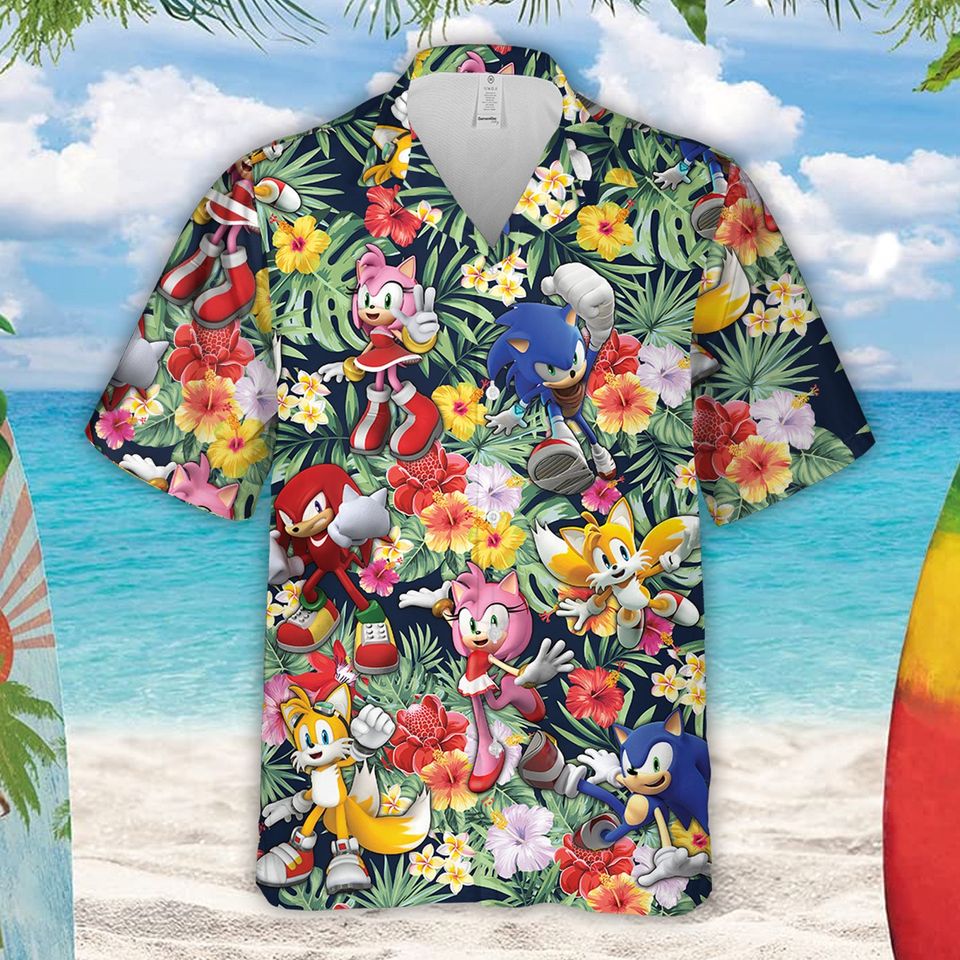 Sonic the Hedgehogg Summer Vacation Hawaiian Shirt