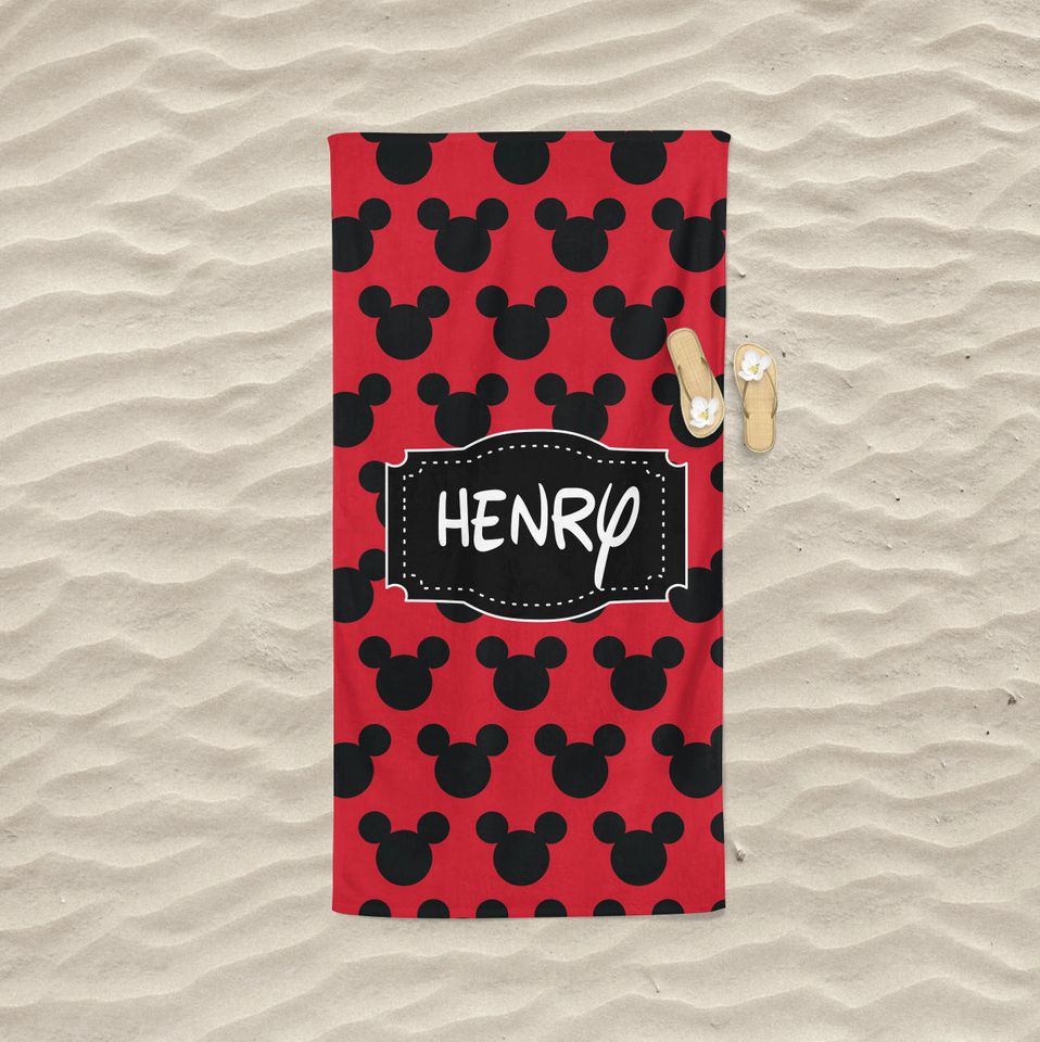Personalized Monogram Beach Towel Minnie Mouse Towel Personalized Personalized Mickey Mouse Towel