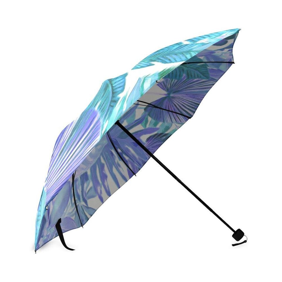 Tropical Leaf Blue Umbrella