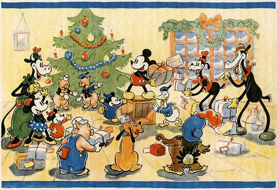 Disney Vintage Style Christmas Card Poster