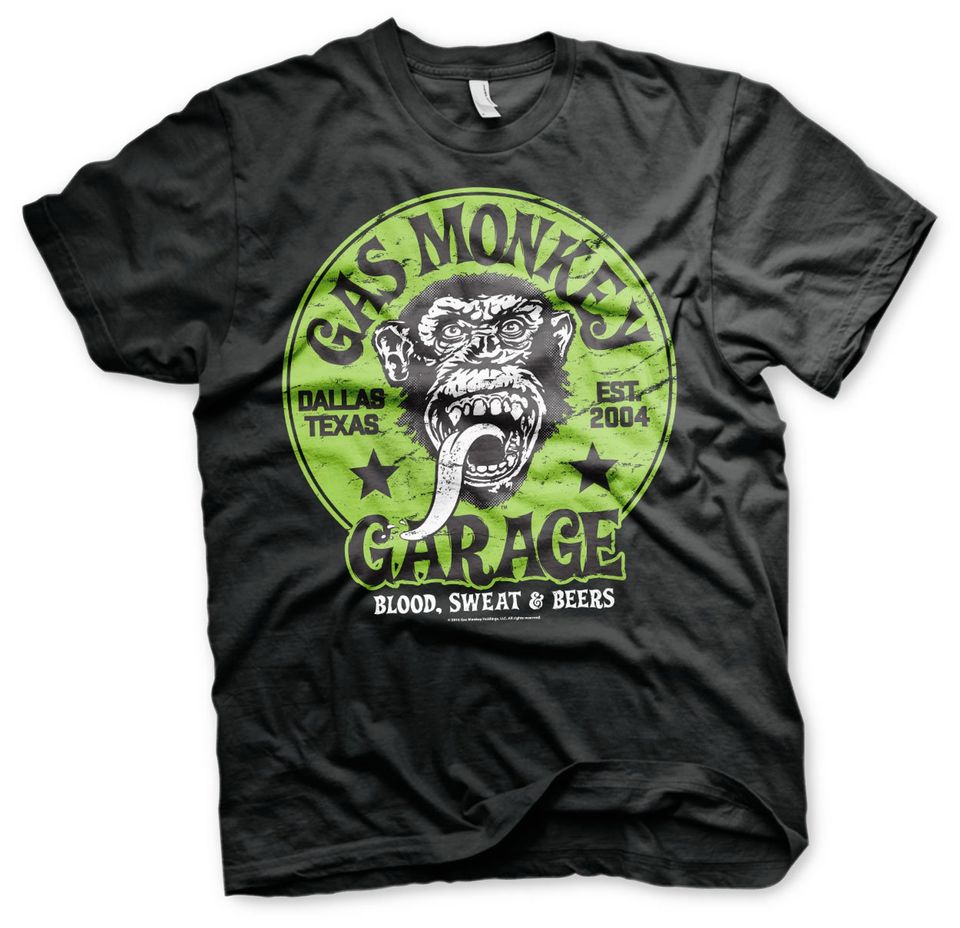 Gas Monkey Garage Logo Blood Sweat and Beers Tee T-Shirt