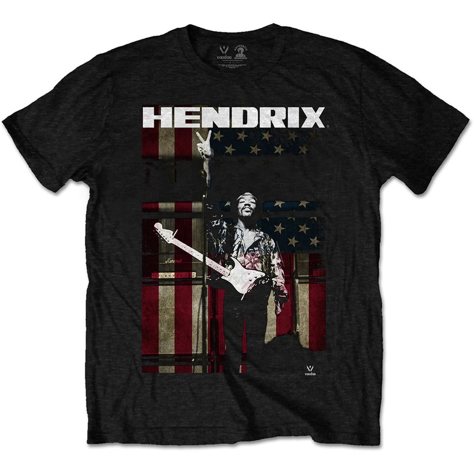 Jimi Hendrix Experience Peace Flag Rock Tee T-Shirt