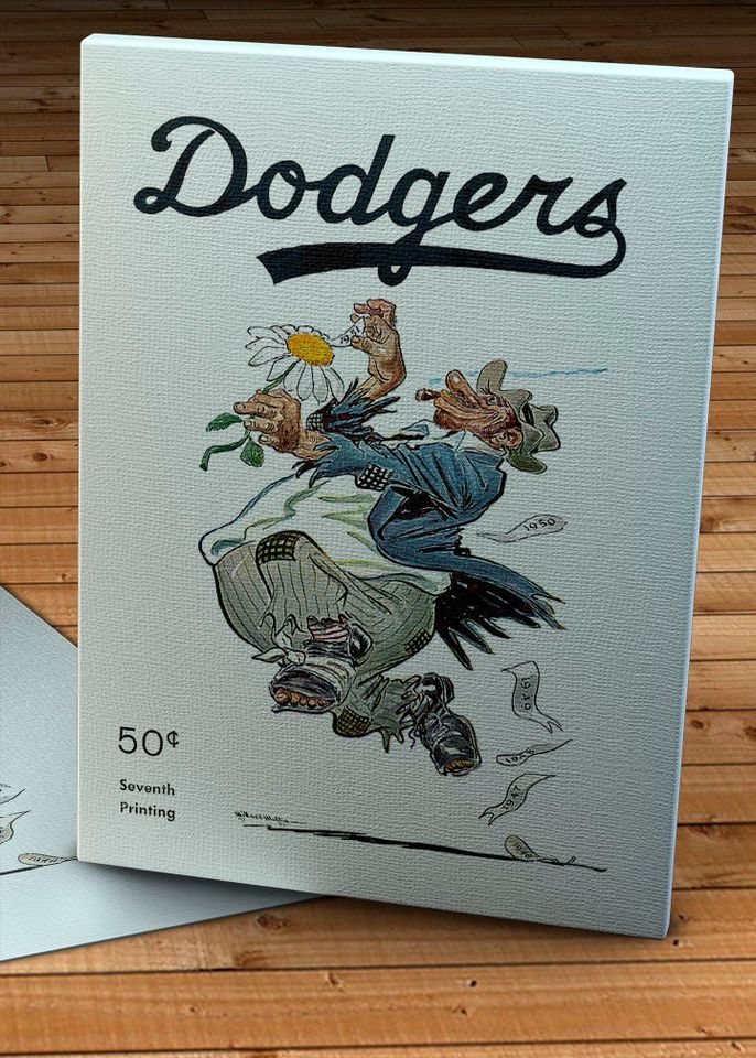 1951 Vintage Brooklyn Dodgers Bum Program - Canvas Gallery Wrap
