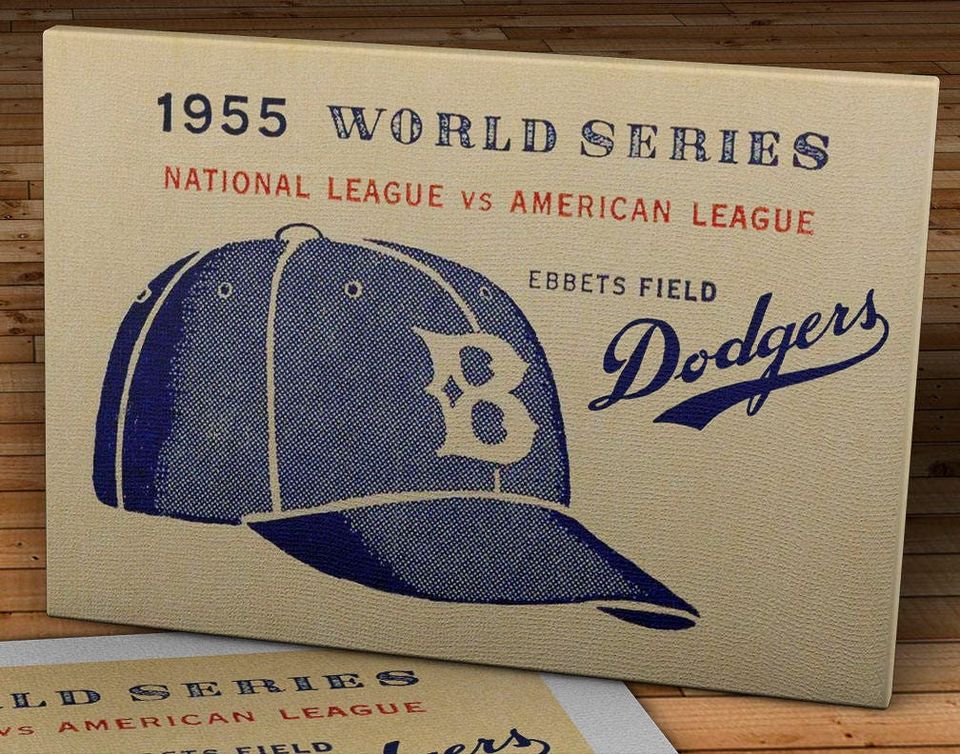 1955 Vintage Brooklyn Dodgers - World Series - Ebbets Field - Canvas Gallery Wrap