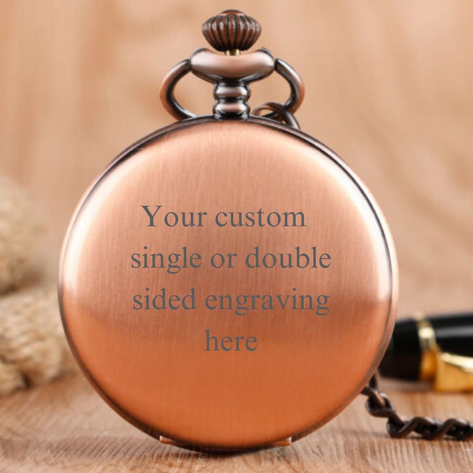 Personalized Engraved Monogram Pocket Watch for Groomsmen