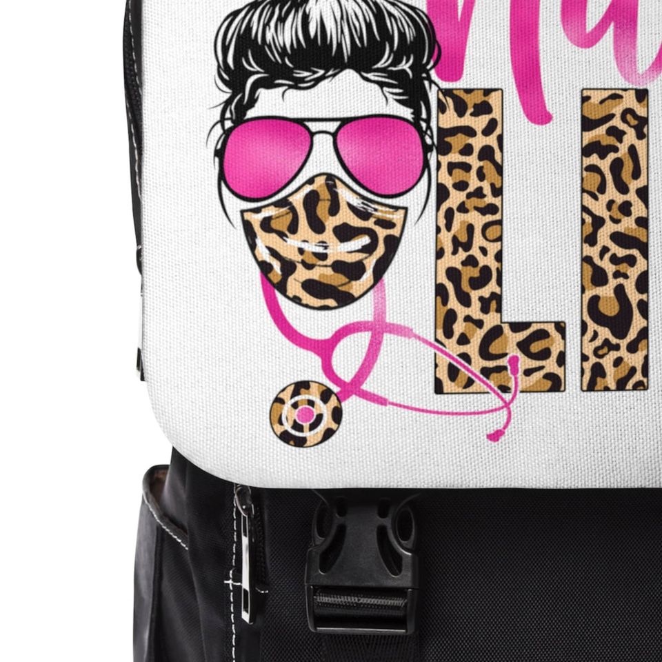 Nurse Life Leopard Pink Backpack