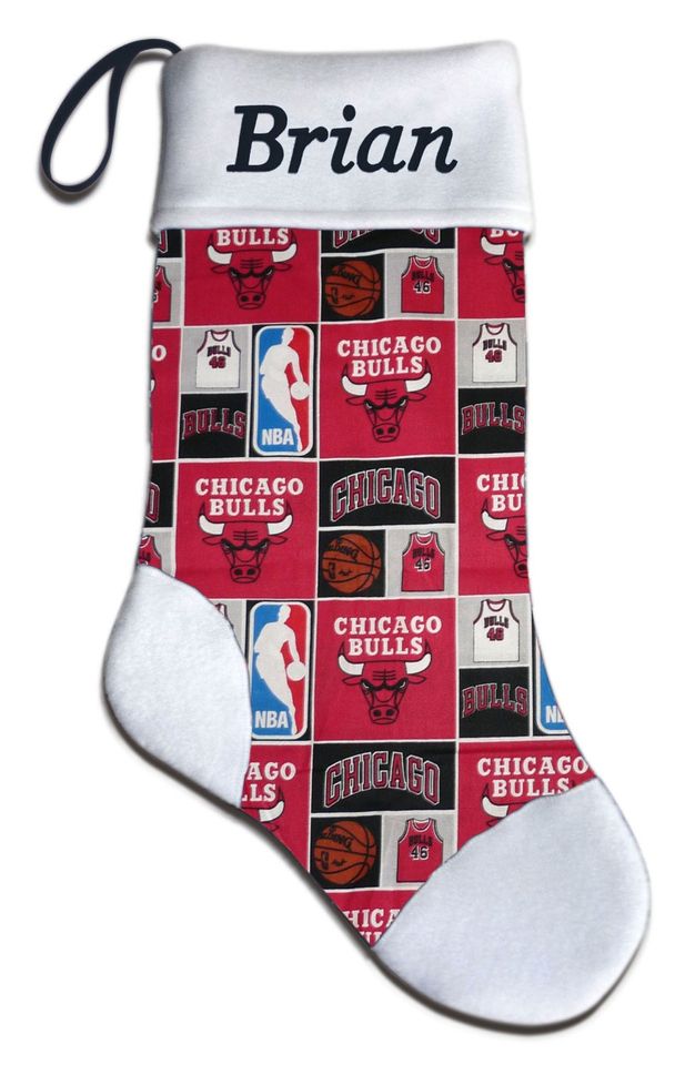 Personalized Chicago Basketball Christmas Stocking Embroidered