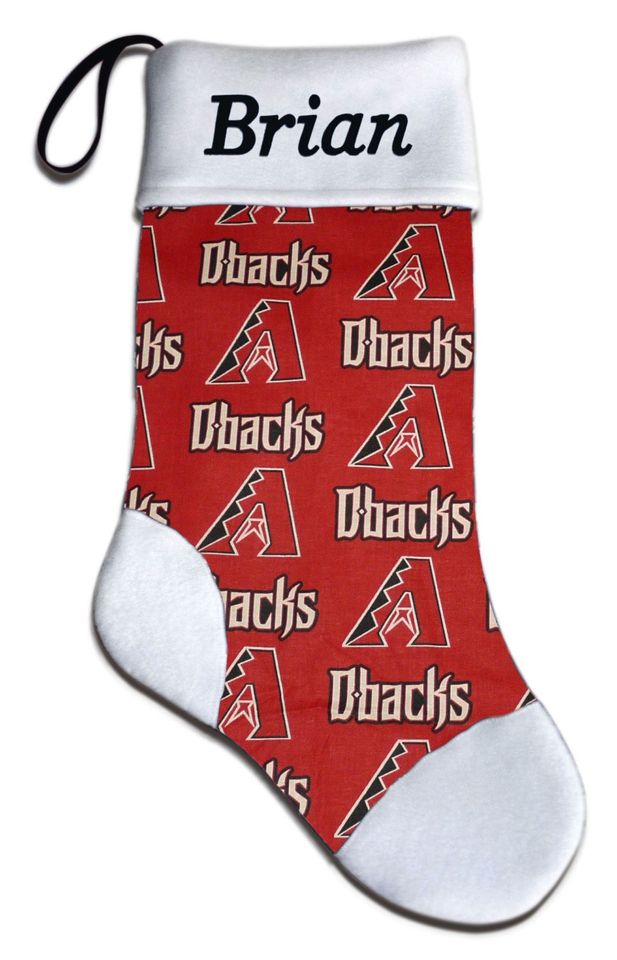 Personalized Arizonna Baseball Christmas Stocking Embroidered