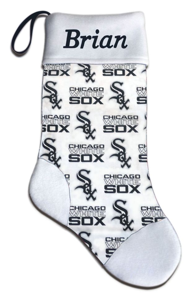 Personalized Chicago WS Baseball Christmas Stocking Embroidered