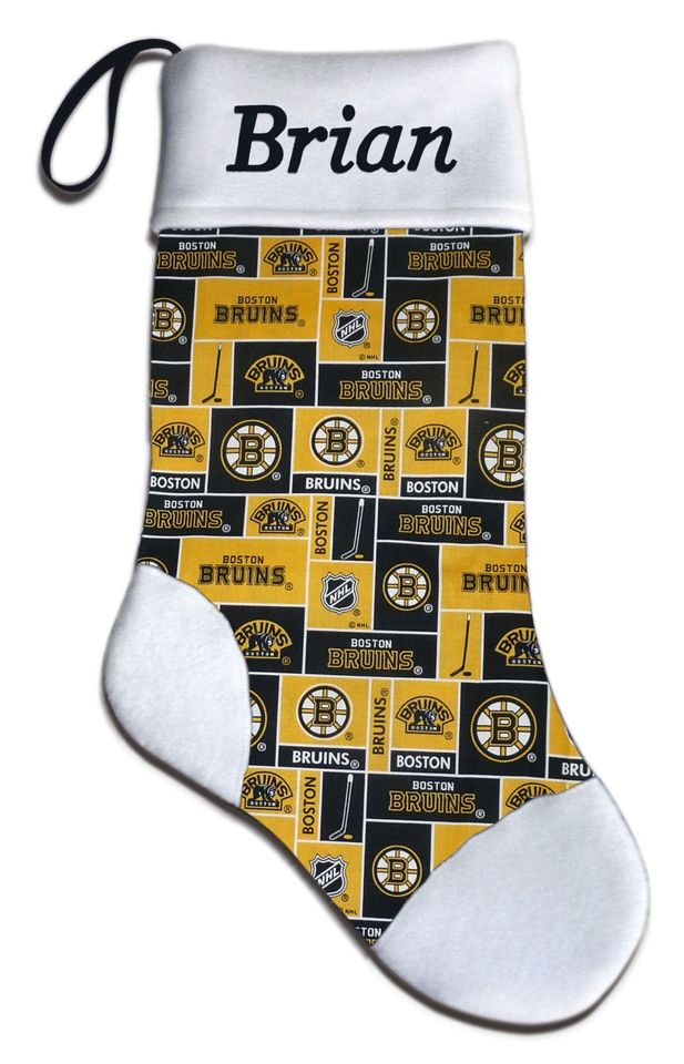 Personalized Boston Hockey Christmas Stocking Gift