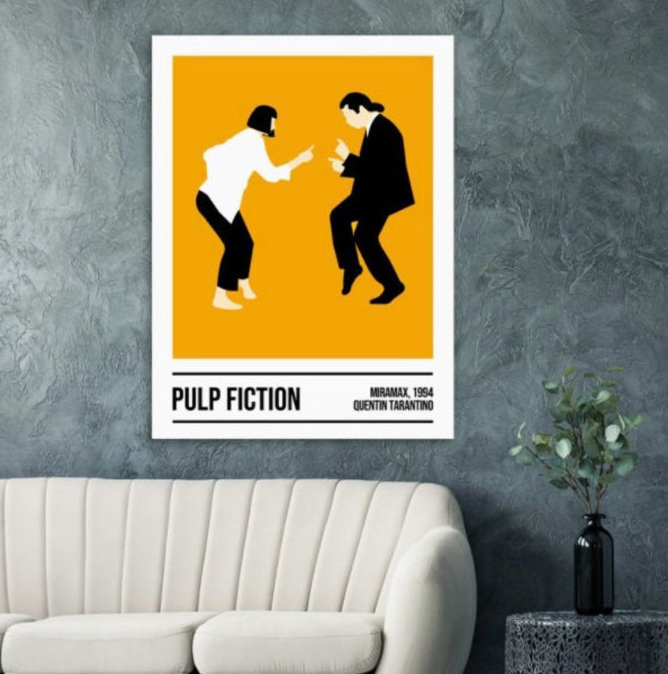 Pulp Fiction movie poster, Pulp Fiction dancing print, Mia Wallace