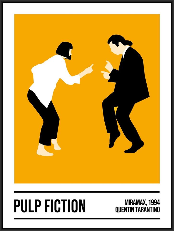 Pulp Fiction movie poster, Pulp Fiction dancing print, Mia Wallace