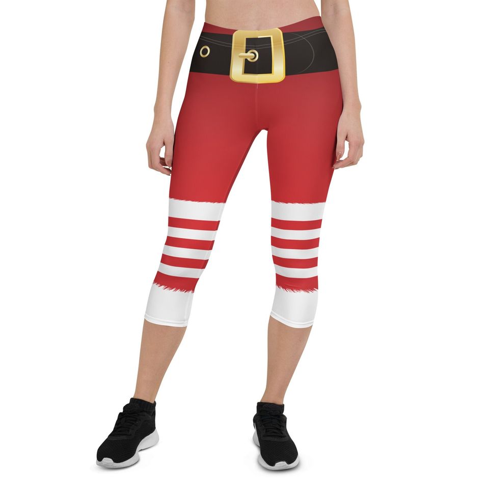 Surfing Santa Capri Leggings