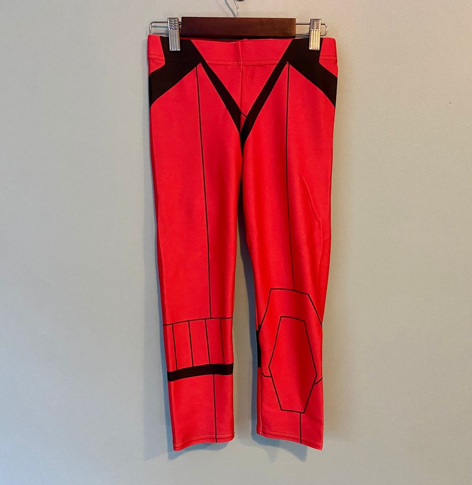 Red Dark Side Guard Running Costume Capri Leggings
