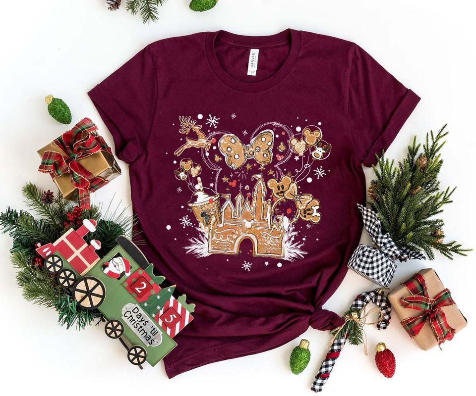 Disney Gingerbread Castle Shirt, Mickey Christmas Gingerbread Shirt