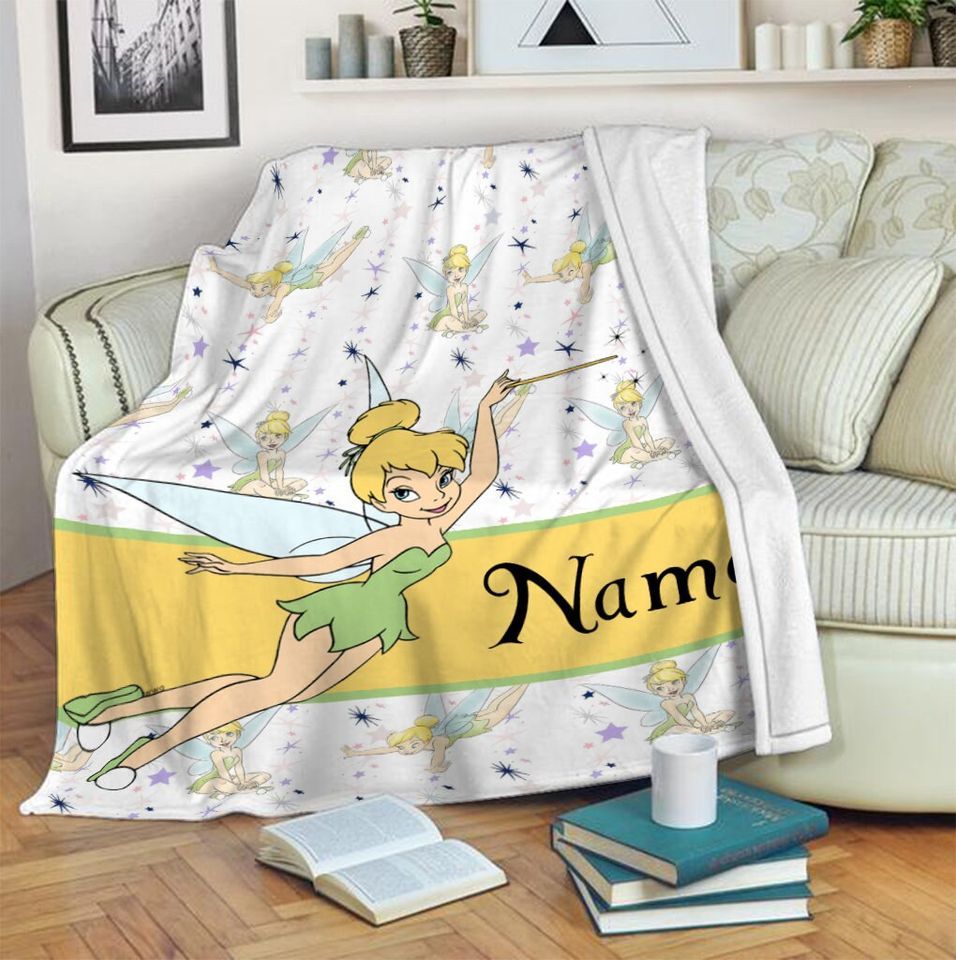 Personalized Name Disney Tinker Bell Blanket