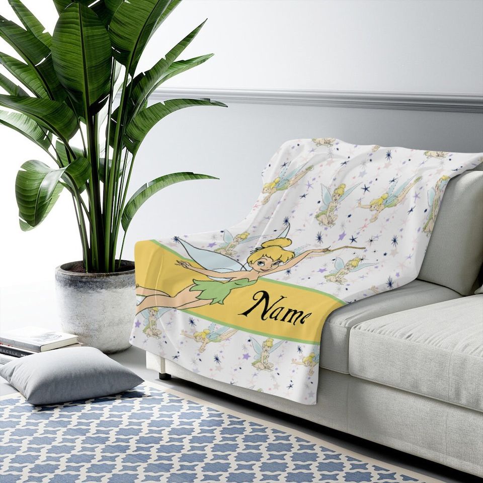Personalized Name Disney Tinker Bell Blanket