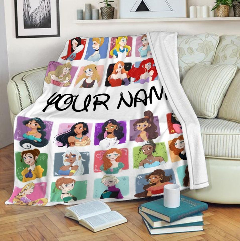 Personalized Name Disney Princess Characters Blanket