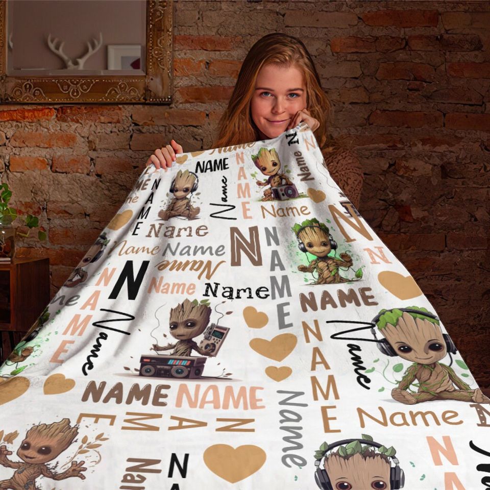 Personalized Disney I Am Groot The Guardians of the Galaxy Blanket