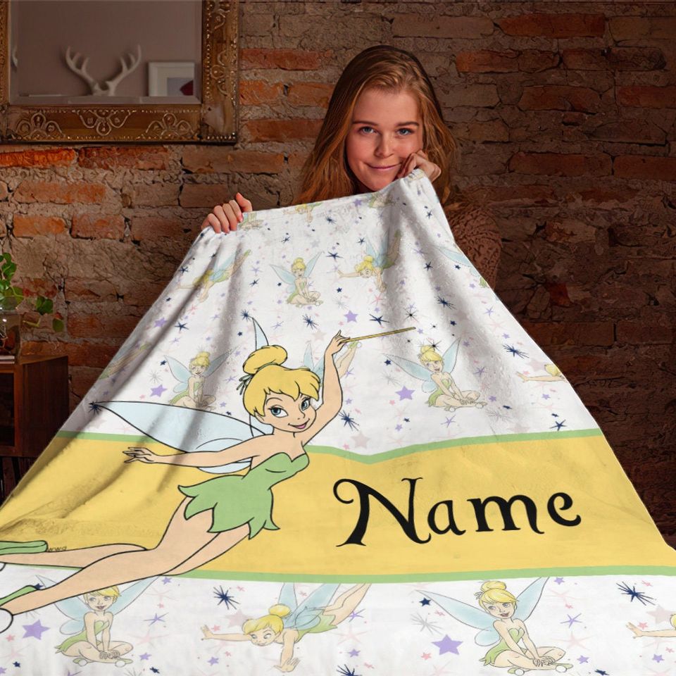 Personalized Name Disney Tinker Bell Blanket