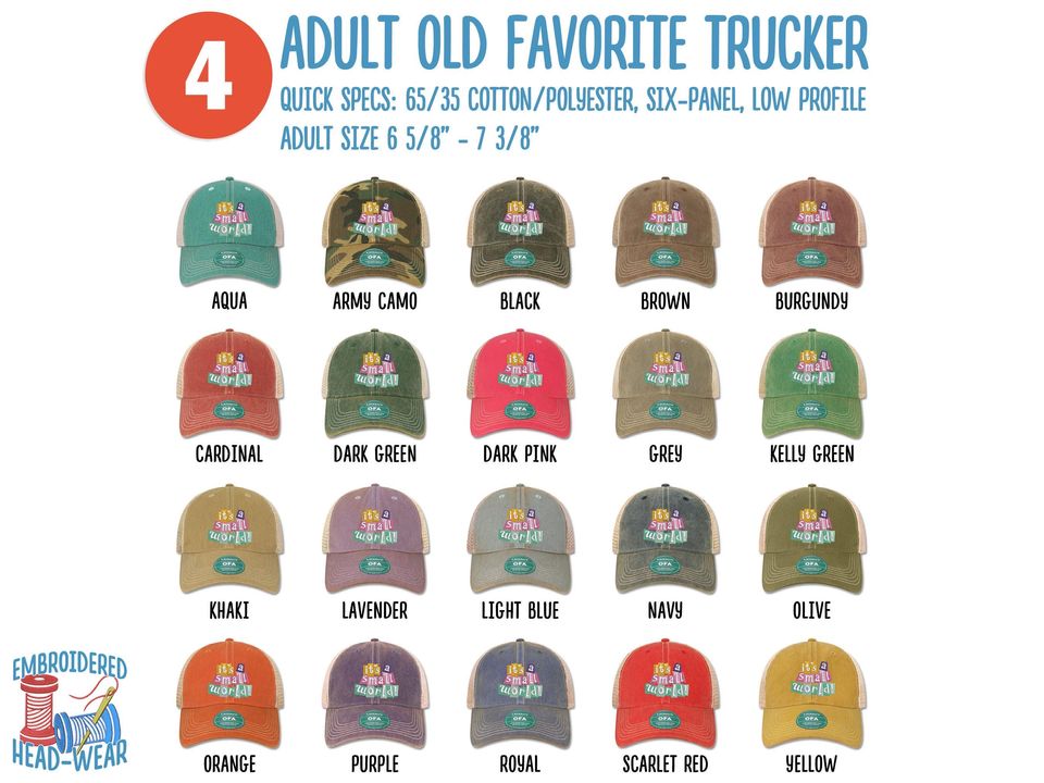 It's a Small World Embroidered Hat | Disney Small World Vintage Classic Style Cap