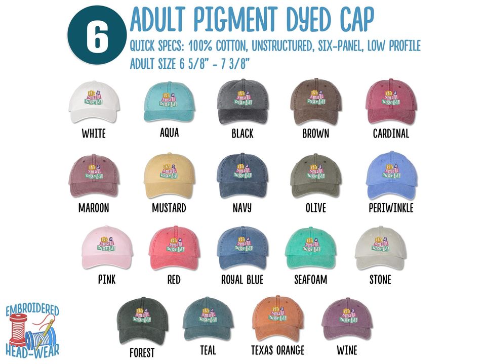 It's a Small World Embroidered Hat | Disney Small World Vintage Classic Style Cap