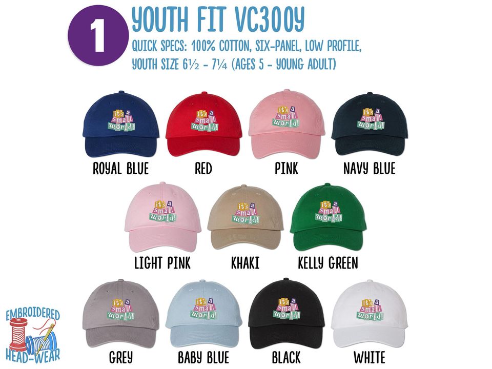 It's a Small World Embroidered Hat | Disney Small World Vintage Classic Style Cap